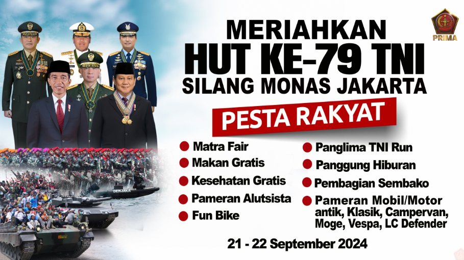 HUT ke-79 TNI: Pesta Rakyat Digelar di Monas, Jakarta