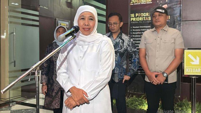 Kasus Hibah Pokmas: Khofifah Hadiri Pemeriksaan KPK di Polda Jatim