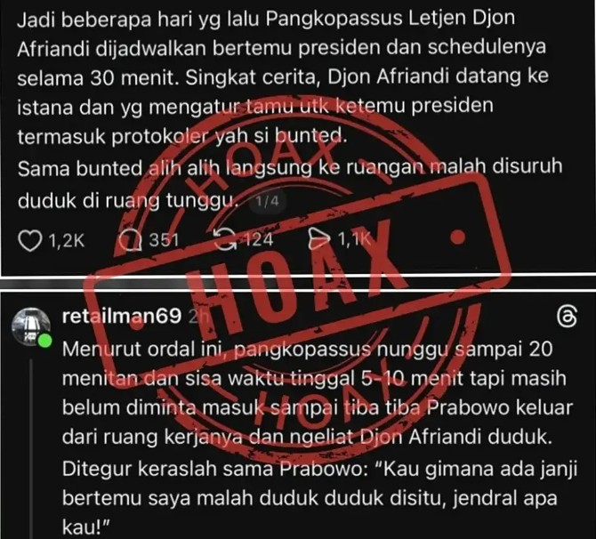 Isu Pangkopassus Tampar Orang Istana Dipastikan Hoaks, Warganet Minta Pelaku Ditindak