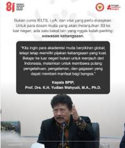 BPIP Bekali Calon Doktor ke Luar Negeri, Dosen Diminta Tetap Jaga Nasionalisme