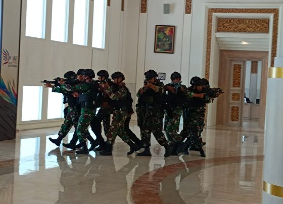 Latihan Gabungan di Bandara VVIP I Gusti Ngurah Rai: Persiapan Pengamanan Kedatangan Negara-Negara Peserta KTT IAF Ke-2 dan HLF MSP 2024